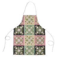 Seamless Pattern Maile and Pikake Lei Apron Squares Maile Leaf LT9 Green - Polynesian Pride