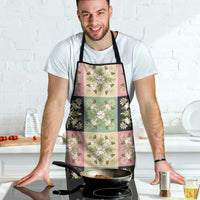 Seamless Pattern Maile and Pikake Lei Apron Squares Maile Leaf LT9 - Polynesian Pride