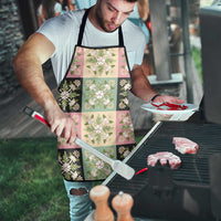 Seamless Pattern Maile and Pikake Lei Apron Squares Maile Leaf LT9 - Polynesian Pride