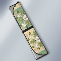 Seamless Pattern Maile and Pikake Lei Auto Sun Shade Squares Maile Leaf - Polynesian Pride