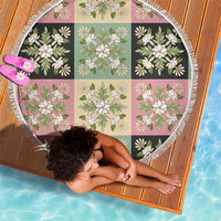 Seamless Pattern Maile and Pikake Lei Beach Blanket Squares Maile Leaf LT9 - Polynesian Pride