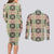 Seamless Pattern Maile and Pikake Lei Couples Matching Long Sleeve Bodycon Dress and Long Sleeve Button Shirt Squares Maile Leaf - Polynesian Pride