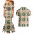 Seamless Pattern Maile and Pikake Lei Couples Matching Mermaid Dress and Hawaiian Shirt Squares Maile Leaf - Polynesian Pride