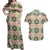 Seamless Pattern Maile and Pikake Lei Couples Matching Off Shoulder Maxi Dress and Hawaiian Shirt Squares Maile Leaf - Polynesian Pride