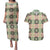 Seamless Pattern Maile and Pikake Lei Couples Matching Puletasi and Hawaiian Shirt Squares Maile Leaf - Polynesian Pride