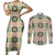 Seamless Pattern Maile and Pikake Lei Couples Matching Short Sleeve Bodycon Dress and Long Sleeve Button Shirt Squares Maile Leaf - Polynesian Pride