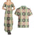 Seamless Pattern Maile and Pikake Lei Couples Matching Summer Maxi Dress and Hawaiian Shirt Squares Maile Leaf - Polynesian Pride