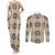 Seamless Pattern Maile and Pikake Lei Couples Matching Tank Maxi Dress and Long Sleeve Button Shirt Squares Maile Leaf - Polynesian Pride
