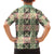 Seamless Pattern Maile and Pikake Lei Family Matching Short Sleeve Bodycon Dress and Hawaiian Shirt Squares Maile Leaf - Polynesian Pride