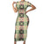 Seamless Pattern Maile and Pikake Lei Family Matching Short Sleeve Bodycon Dress and Hawaiian Shirt Squares Maile Leaf - Polynesian Pride