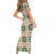Seamless Pattern Maile and Pikake Lei Family Matching Short Sleeve Bodycon Dress and Hawaiian Shirt Squares Maile Leaf - Polynesian Pride