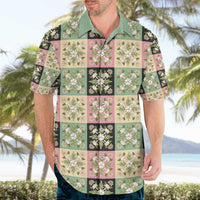 Seamless Pattern Maile and Pikake Lei Hawaiian Shirt Squares Maile Leaf - Polynesian Pride
