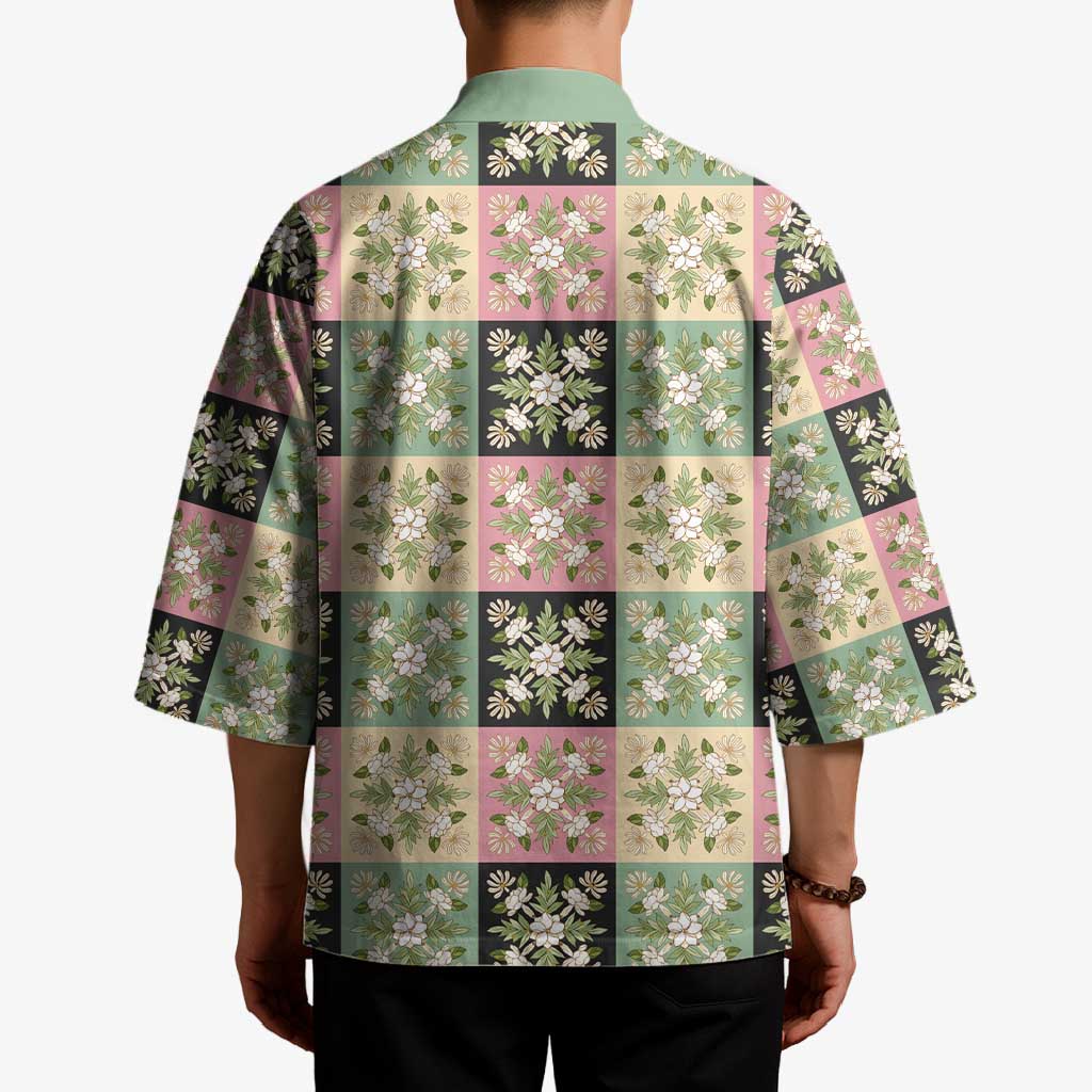 Seamless Pattern Maile and Pikake Lei Kimono Squares Maile Leaf - Polynesian Pride