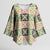 Seamless Pattern Maile and Pikake Lei Kimono Sleeve Blouse Squares Maile Leaf - Polynesian Pride