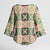 Seamless Pattern Maile and Pikake Lei Kimono Sleeve Blouse Squares Maile Leaf - Polynesian Pride
