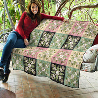 Seamless Pattern Maile and Pikake Lei Quilt Squares Maile Leaf - Polynesian Pride