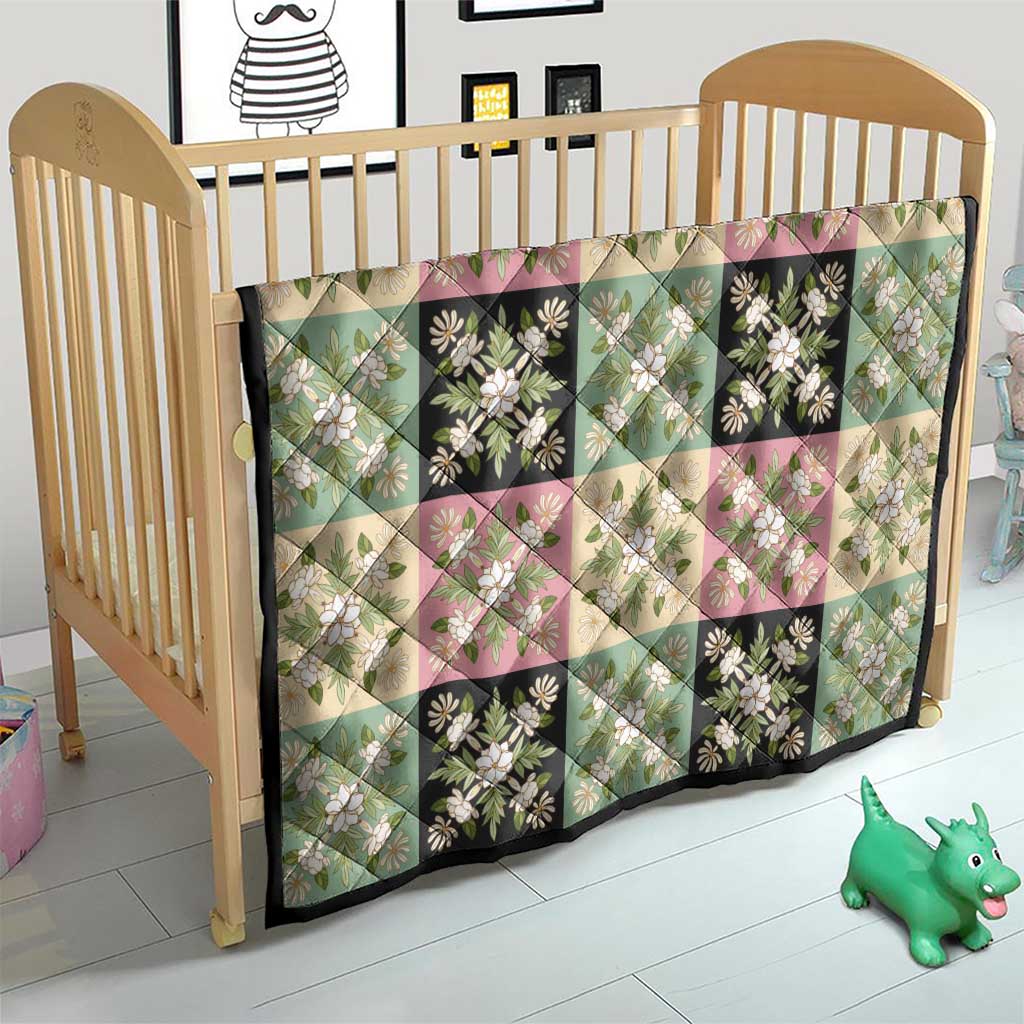 Seamless Pattern Maile and Pikake Lei Quilt Squares Maile Leaf - Polynesian Pride