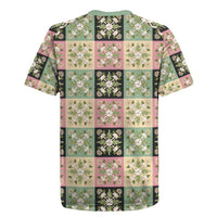 Seamless Pattern Maile and Pikake Lei Rugby Jersey Squares Maile Leaf LT9 - Polynesian Pride