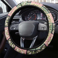 Seamless Pattern Maile and Pikake Lei Steering Wheel Cover Squares Maile Leaf LT9 - Polynesian Pride