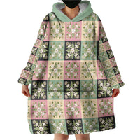 Seamless Pattern Maile and Pikake Lei Wearable Blanket Hoodie Squares Maile Leaf LT9 - Polynesian Pride