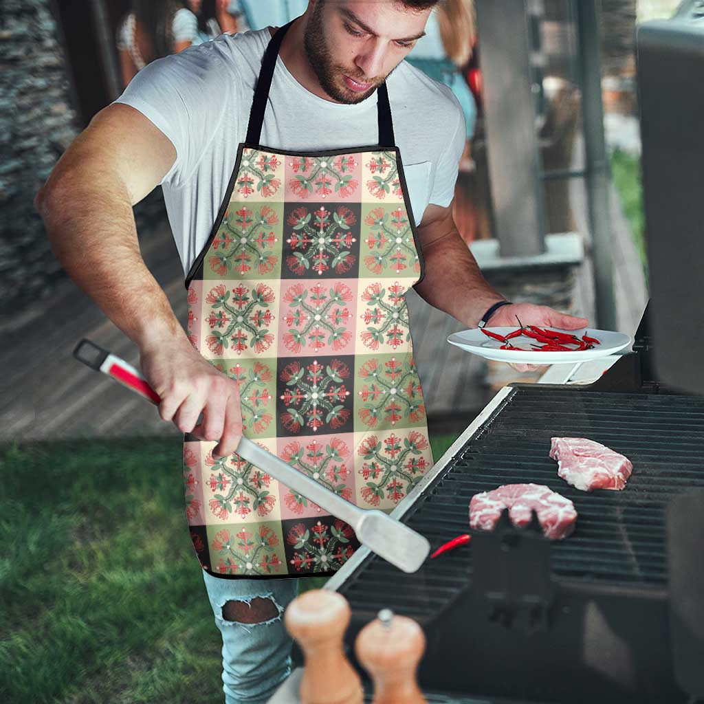 Seamless Pattern Pikake Lei Apron Floral Squares Pikake LT9 - Polynesian Pride