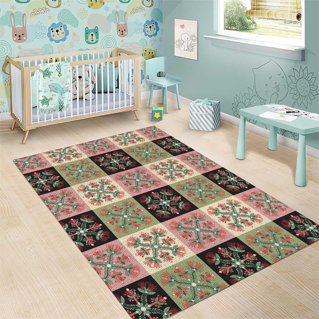 Seamless Pattern Pikake Lei Area Rug Floral Squares Pikake - Polynesian Pride