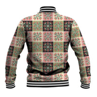 Seamless Pattern Pikake Lei Baseball Jacket Floral Squares Pikake LT9 - Polynesian Pride
