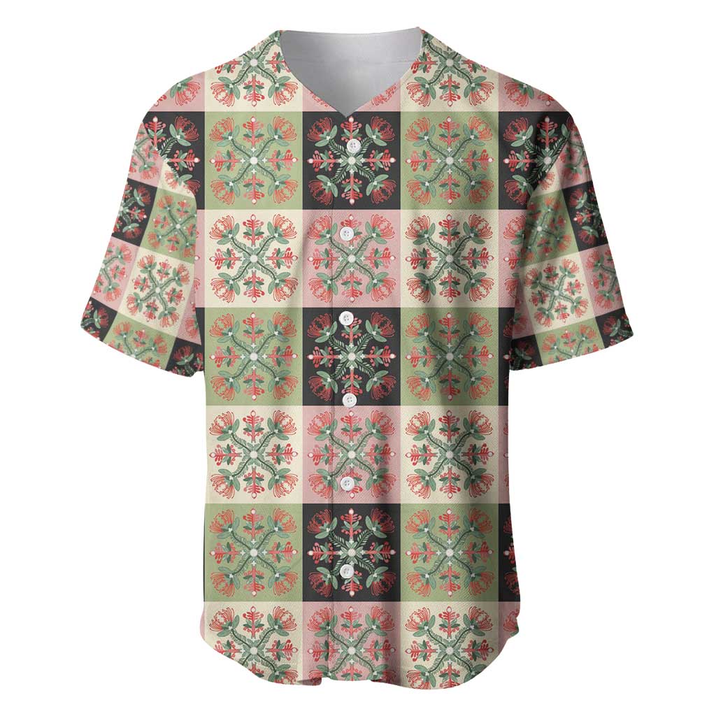 Seamless Pattern Pikake Lei Baseball Jersey Floral Squares Pikake - Polynesian Pride