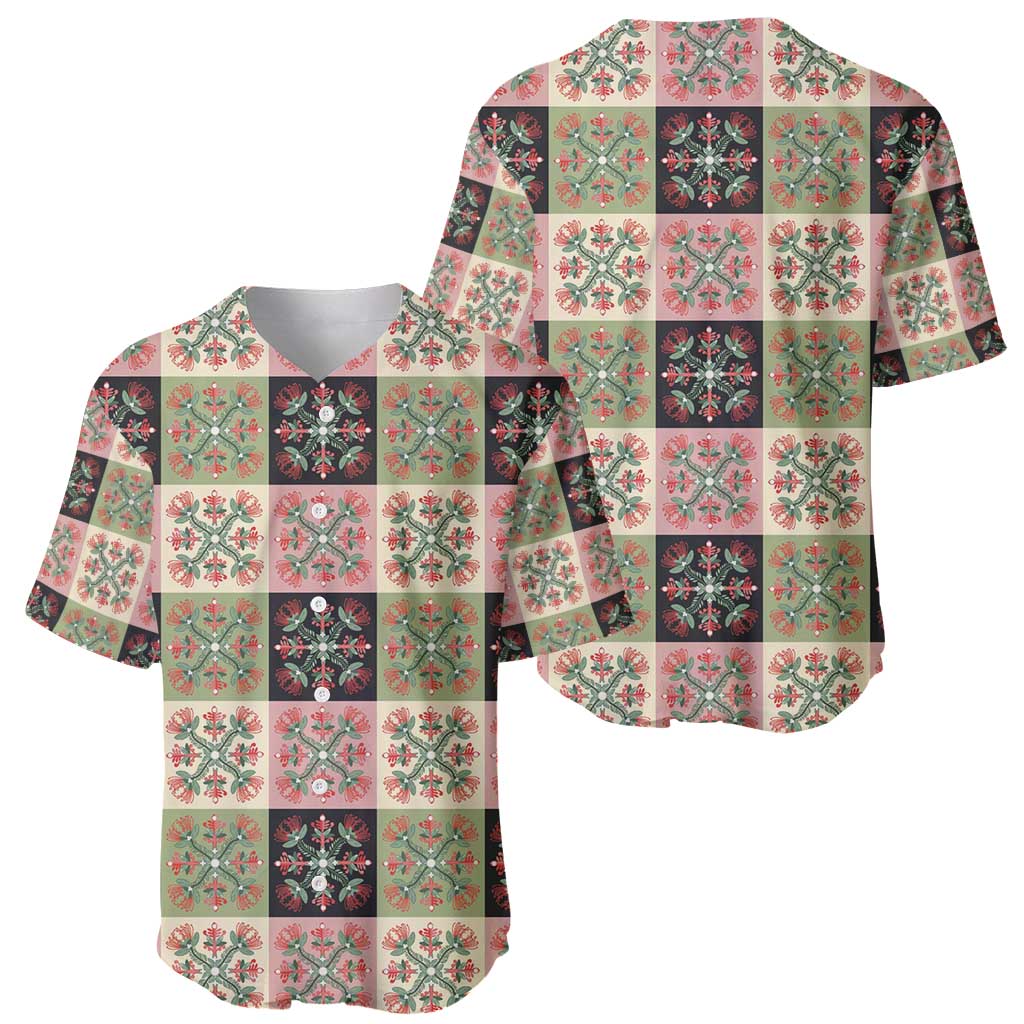 Seamless Pattern Pikake Lei Baseball Jersey Floral Squares Pikake - Polynesian Pride