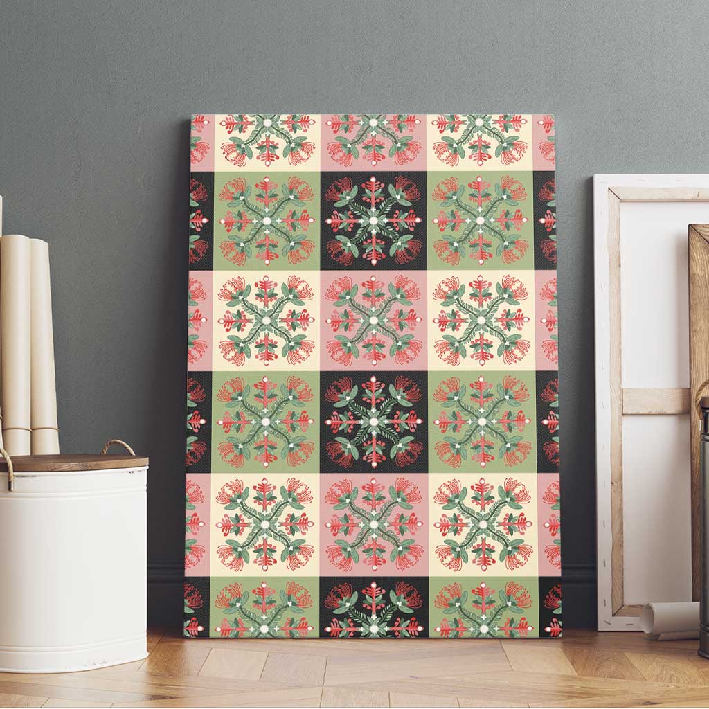 Seamless Pattern Pikake Lei Canvas Wall Art Floral Squares Pikake LT9 - Polynesian Pride
