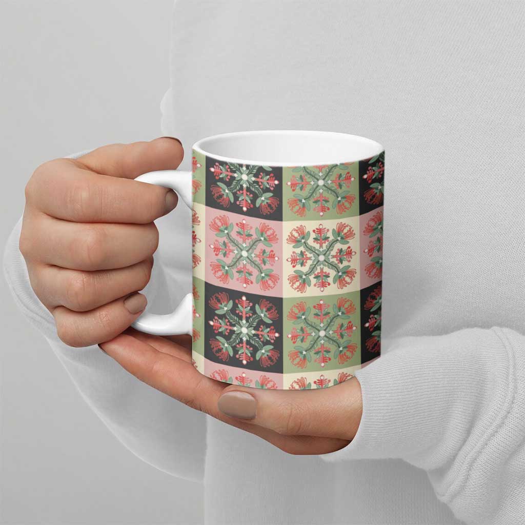 Seamless Pattern Pikake Lei Ceramic Mug Floral Squares Pikake LT9 - Polynesian Pride