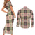Seamless Pattern Pikake Lei Couples Matching Short Sleeve Bodycon Dress and Long Sleeve Button Shirt Floral Squares Pikake - Polynesian Pride