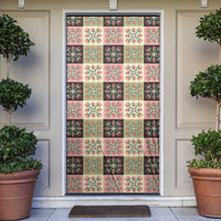 Seamless Pattern Pikake Lei Door Cover Floral Squares Pikake - Polynesian Pride