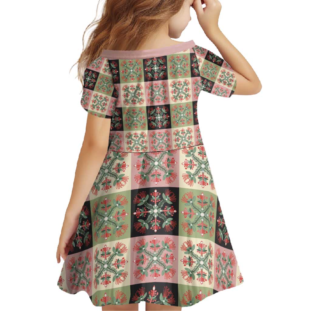 Seamless Pattern Pikake Lei Family Matching Short Sleeve Bodycon Dress and Hawaiian Shirt Floral Squares Pikake - Polynesian Pride