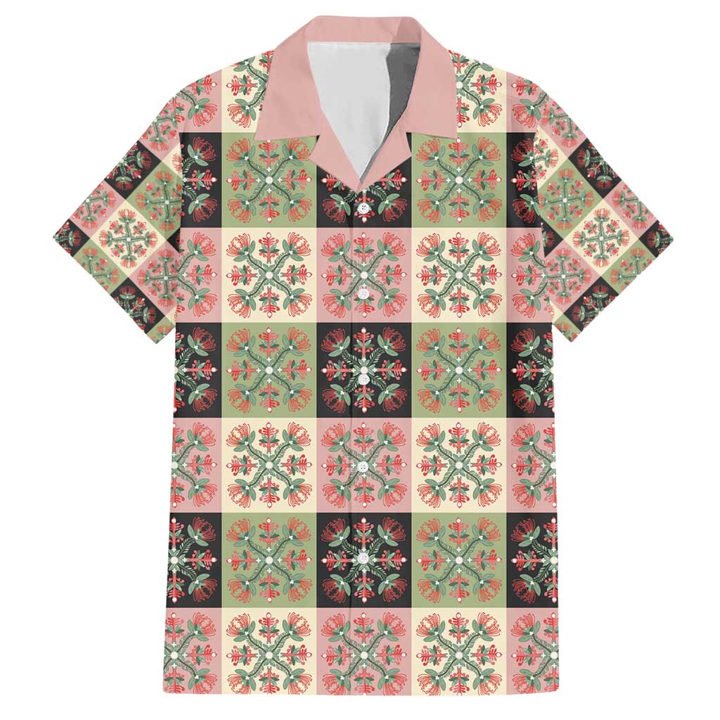 Seamless Pattern Pikake Lei Family Matching Short Sleeve Bodycon Dress and Hawaiian Shirt Floral Squares Pikake - Polynesian Pride