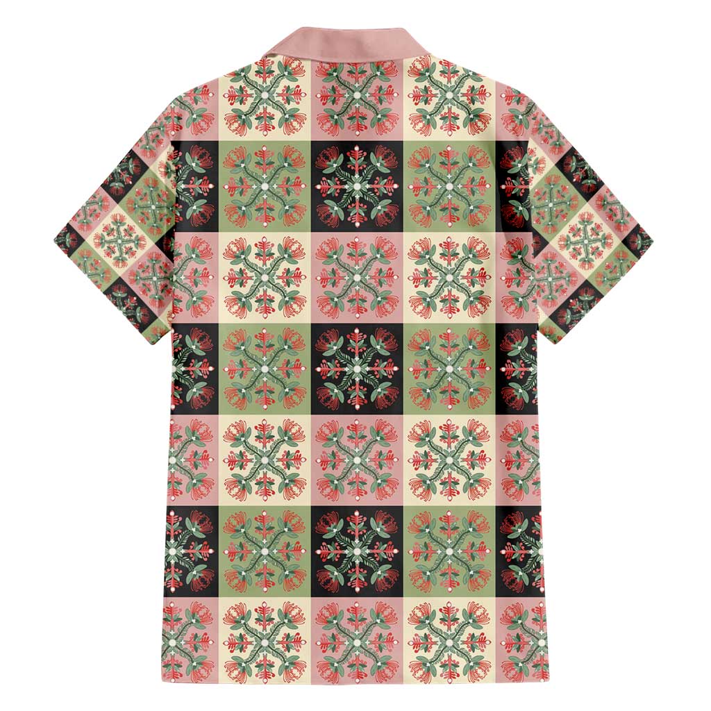 Seamless Pattern Pikake Lei Family Matching Short Sleeve Bodycon Dress and Hawaiian Shirt Floral Squares Pikake - Polynesian Pride