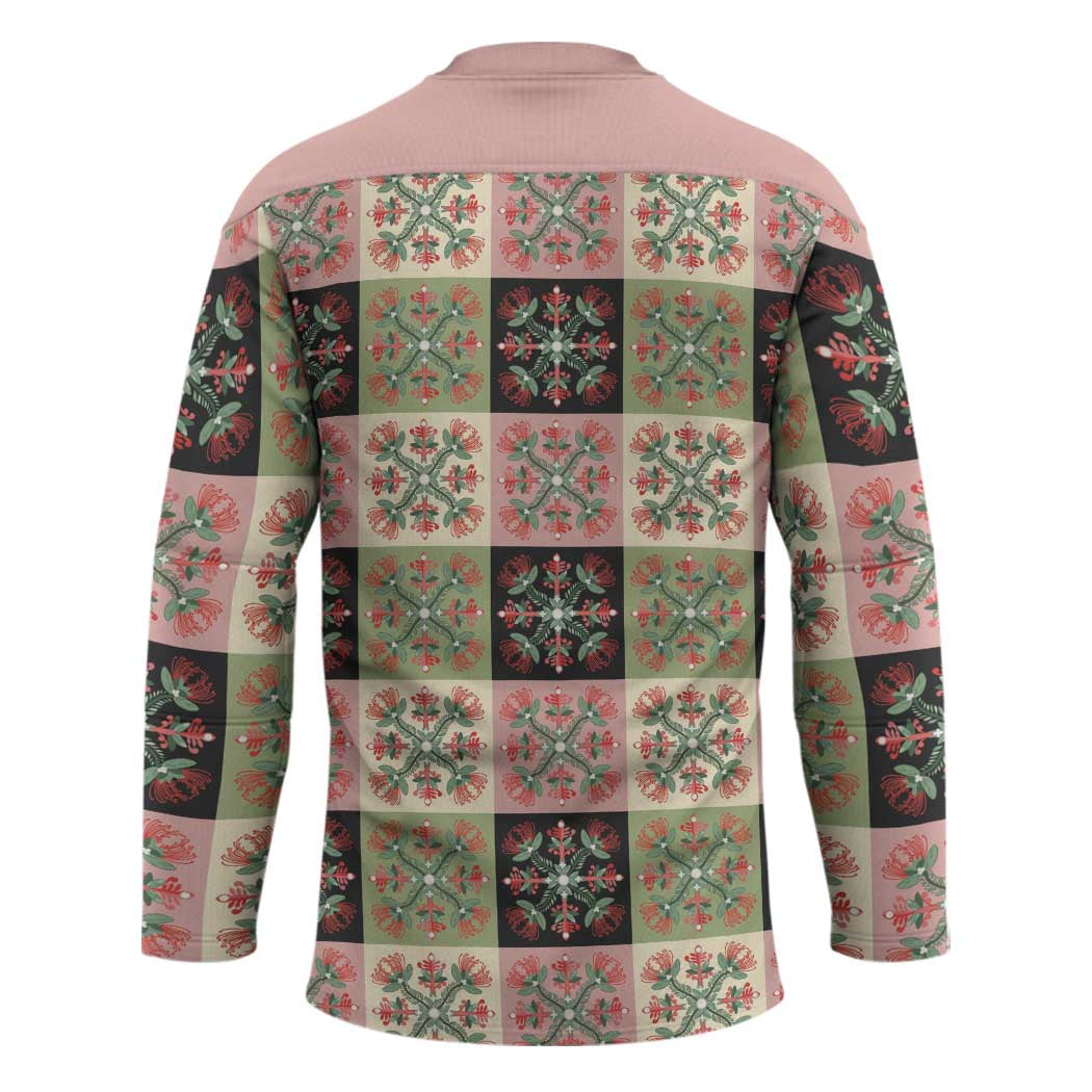 Seamless Pattern Pikake Lei Hockey Jersey Floral Squares Pikake LT9 - Polynesian Pride
