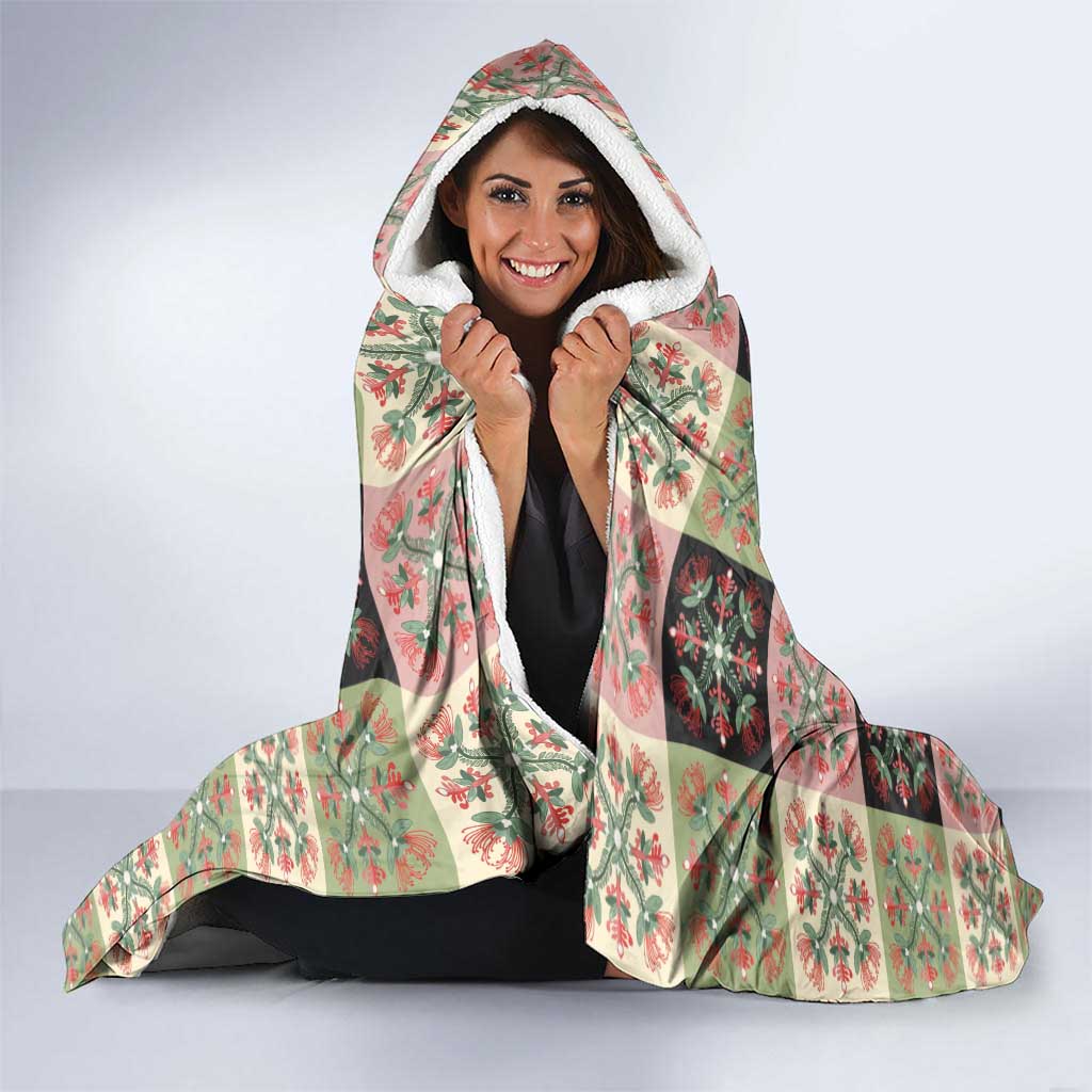 Seamless Pattern Pikake Lei Hooded Blanket Floral Squares Pikake - Polynesian Pride