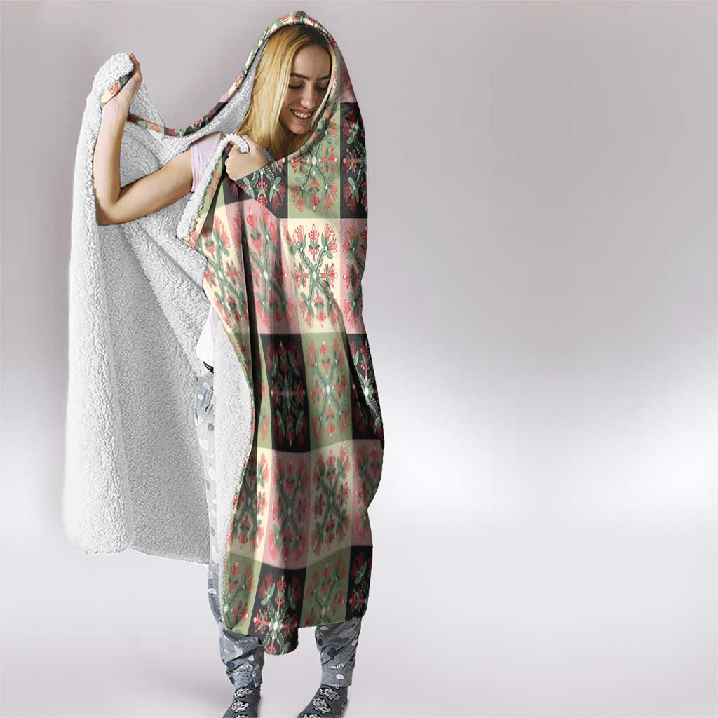 Seamless Pattern Pikake Lei Hooded Blanket Floral Squares Pikake - Polynesian Pride