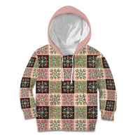 Seamless Pattern Pikake Lei Kid Hoodie Floral Squares Pikake - Polynesian Pride
