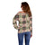 Seamless Pattern Pikake Lei Off Shoulder Sweater Floral Squares Pikake - Polynesian Pride