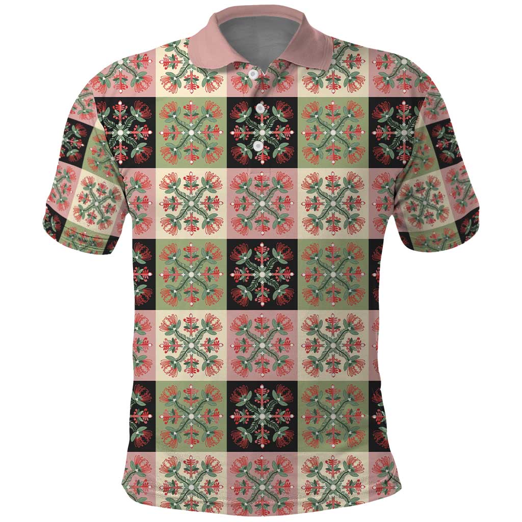Seamless Pattern Pikake Lei Polo Shirt Floral Squares Pikake - Polynesian Pride