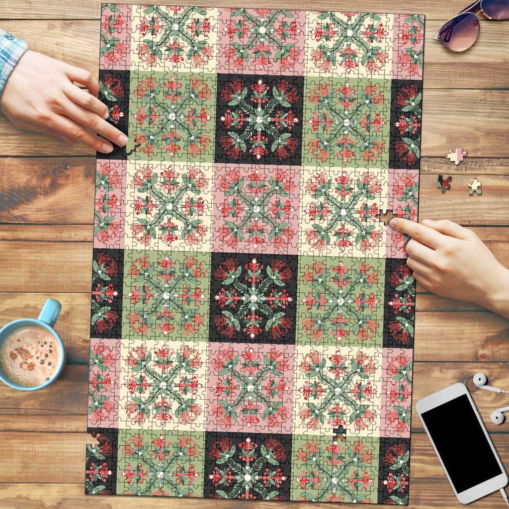Seamless Pattern Pikake Lei Puzzle Floral Squares Pikake LT9 Pink - Polynesian Pride