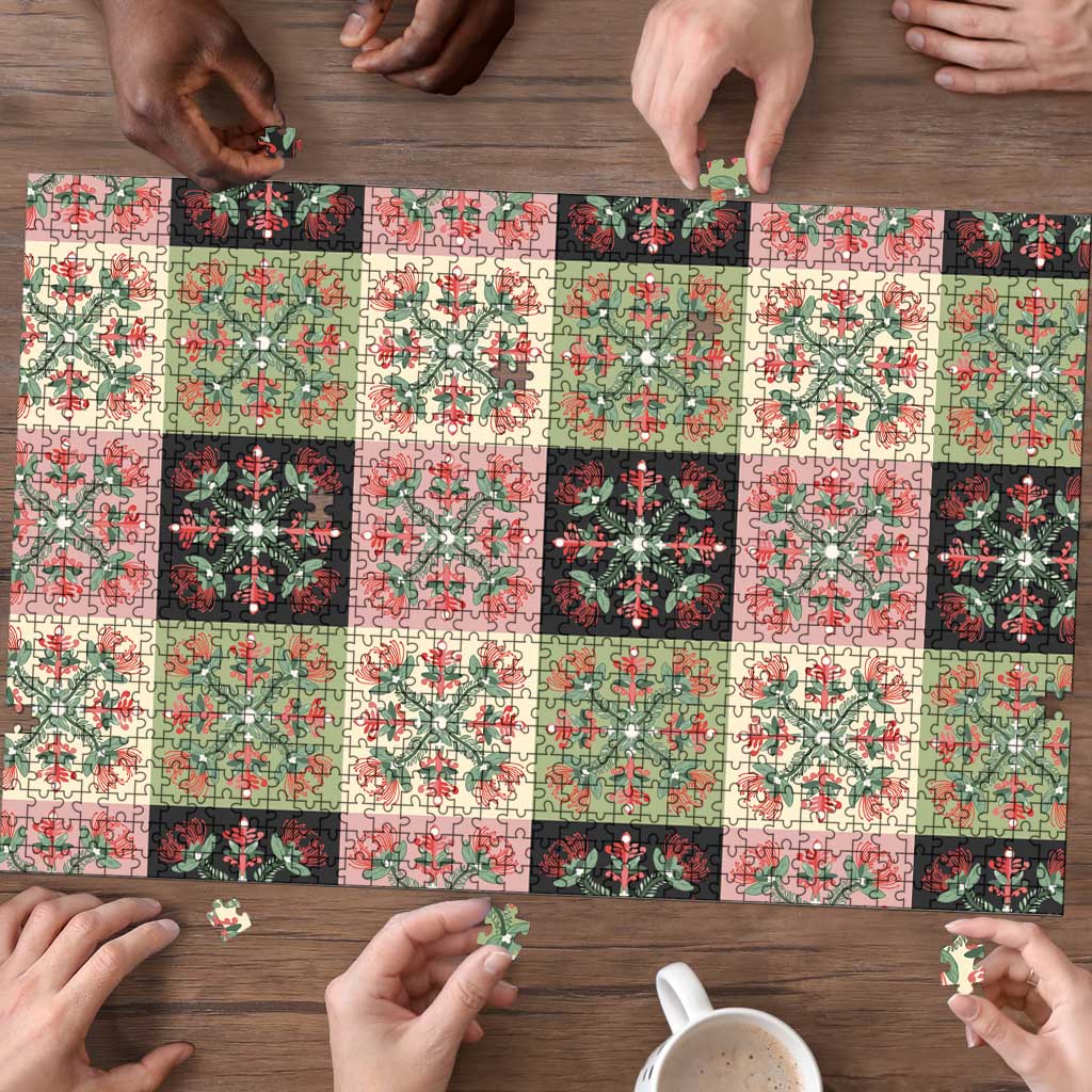 Seamless Pattern Pikake Lei Puzzle Floral Squares Pikake LT9 - Polynesian Pride