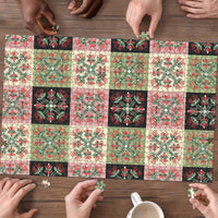 Seamless Pattern Pikake Lei Puzzle Floral Squares Pikake LT9 - Polynesian Pride