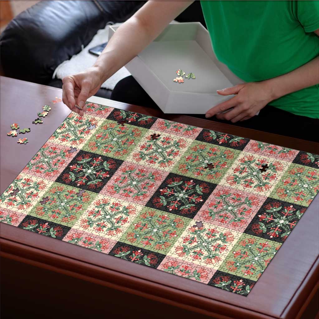 Seamless Pattern Pikake Lei Puzzle Floral Squares Pikake LT9 - Polynesian Pride