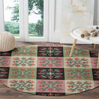 Seamless Pattern Pikake Lei Round Carpet Floral Squares Pikake - Polynesian Pride