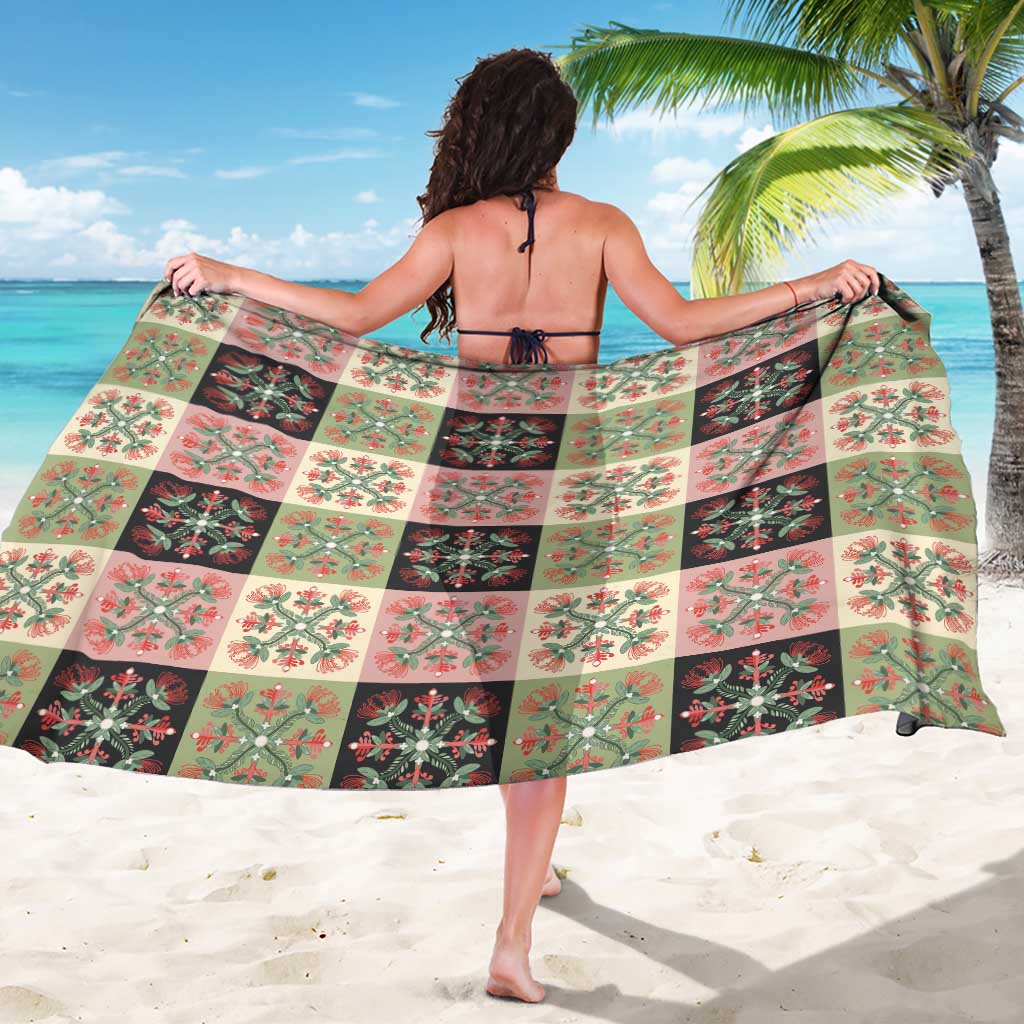 Seamless Pattern Pikake Lei Sarong Floral Squares Pikake - Polynesian Pride
