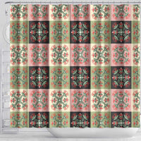 Seamless Pattern Pikake Lei Shower Curtain Floral Squares Pikake - Polynesian Pride