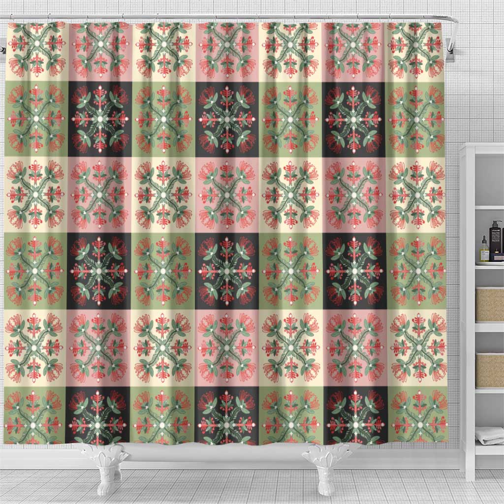 Seamless Pattern Pikake Lei Shower Curtain Floral Squares Pikake - Polynesian Pride